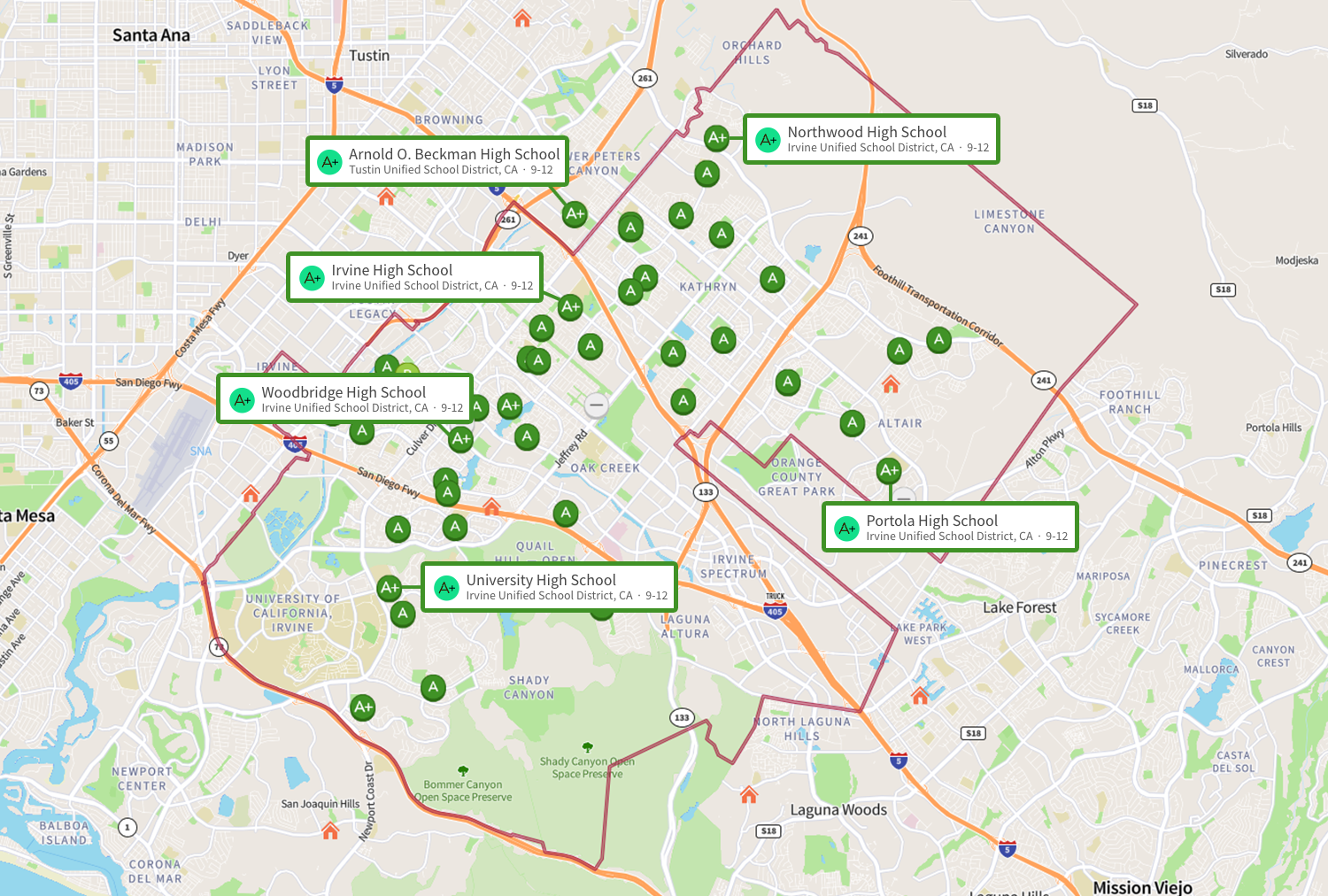 Irvine School Map
